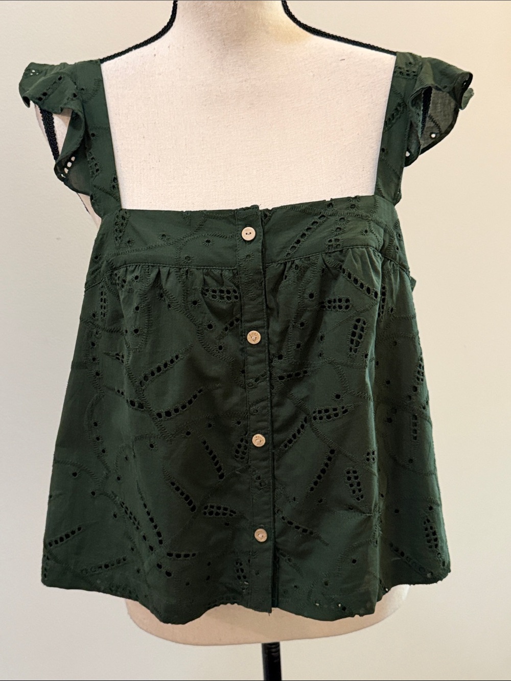 LC LAUREN CONRAD Dark Forest Green Sleeveless Crop Top Sz L NWT